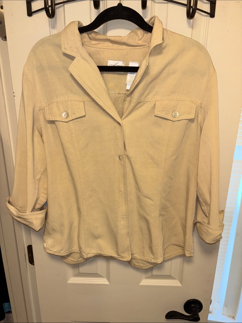Liz Claiborne Beige Button-Down Shirt